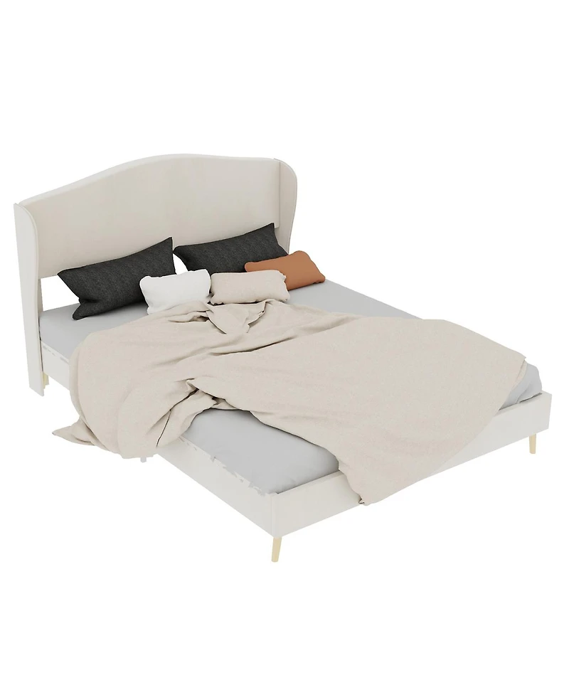 Streamdale Furniture Velvet Upholstered Queen Bed