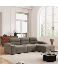 Streamdale Furniture Streamdale Modern L-shaped sectional sofa, 105-inch cloud sofa with adjustable backrest and ottoman