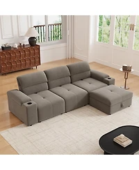 Streamdale Furniture Streamdale Modern L-shaped sectional sofa, 105-inch cloud sofa with adjustable backrest and ottoman