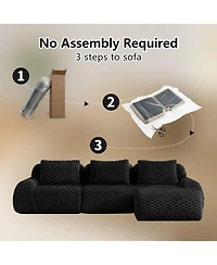 Streamdale Furniture Streamdale 114" Modern L-Shaped Flannelette Sectional Sofa, Oversized 3-Seater Couch