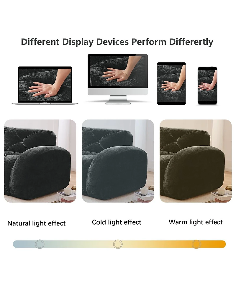 Streamdale Furniture U-shaped Boneless Sofa, Tufted, 32D High Density Sponge