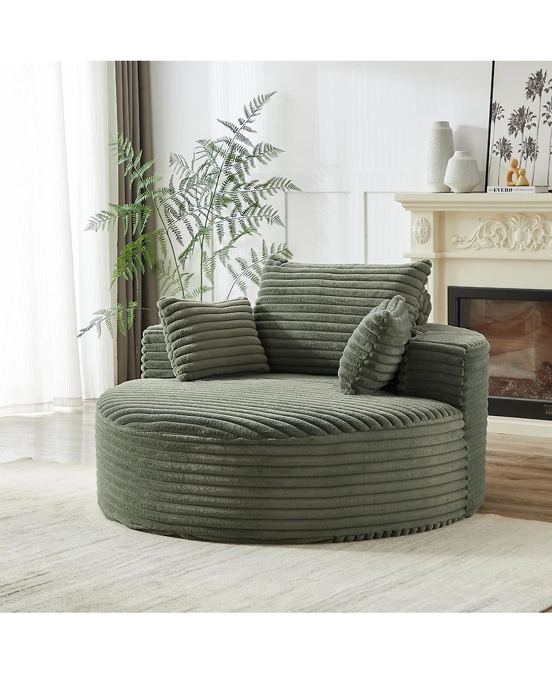 Streamdale Furniture Streamdale Corduroy Sponge Single Sofa, No Assembly Required, Modern Sleeper Chair