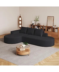 Streamdale Furniture Modern Curved Chenille Sectional Sofa Couch Set