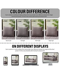 Streamdale Furniture Chenille curved sectional sofa with 4 pillows, curved modular sofa