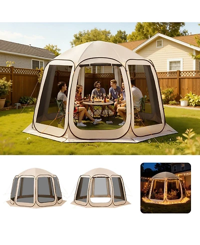 Mecale 12 x 11 Ft Pop-Up Screen House Tent for 10-12 People
