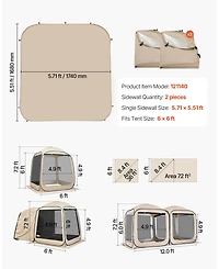 Mecale Sun Shade Covers for 6 x 6 Ft Screen House Tent, Pack of 2