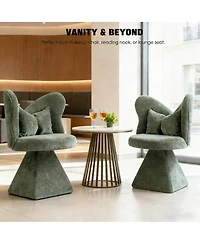 Streamdale Furniture Vanity Chair with Butterfly Back Swivel Accent Dining Makeup Stool