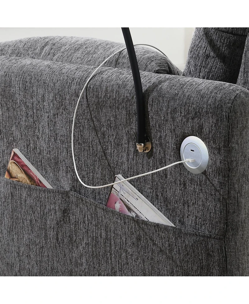 Streamdale Furniture 96.5" L-Shaped Sectional Sofa w/ Storage Ottoman, Usb Charger & Phone Holder