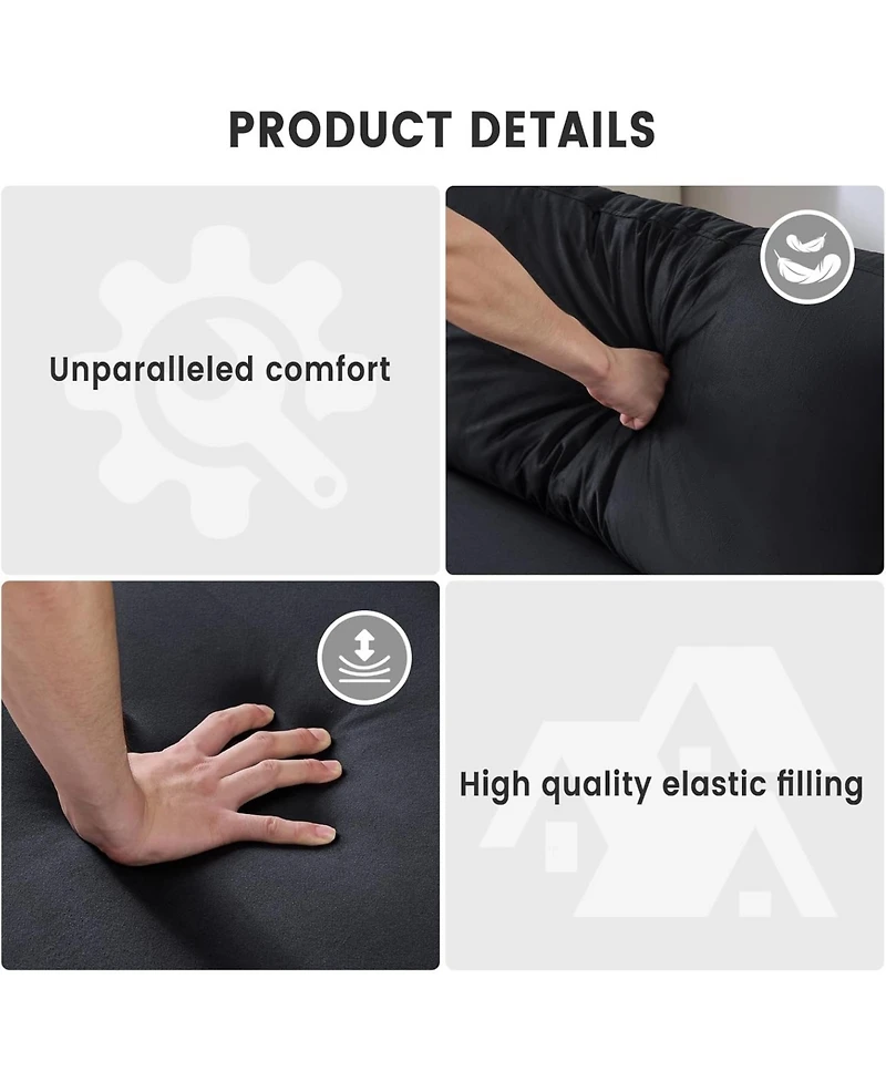 gaomon 80 Inch Modern Couch with Cup Holders Deep Seat Comfy Living Room Sofa