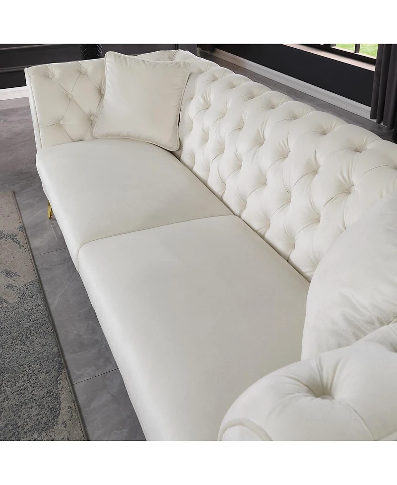 Streamdale Furniture Streamdale Chesterfield Stanford Sofa, Tufted, Wrinkled Fabric, Loverseater