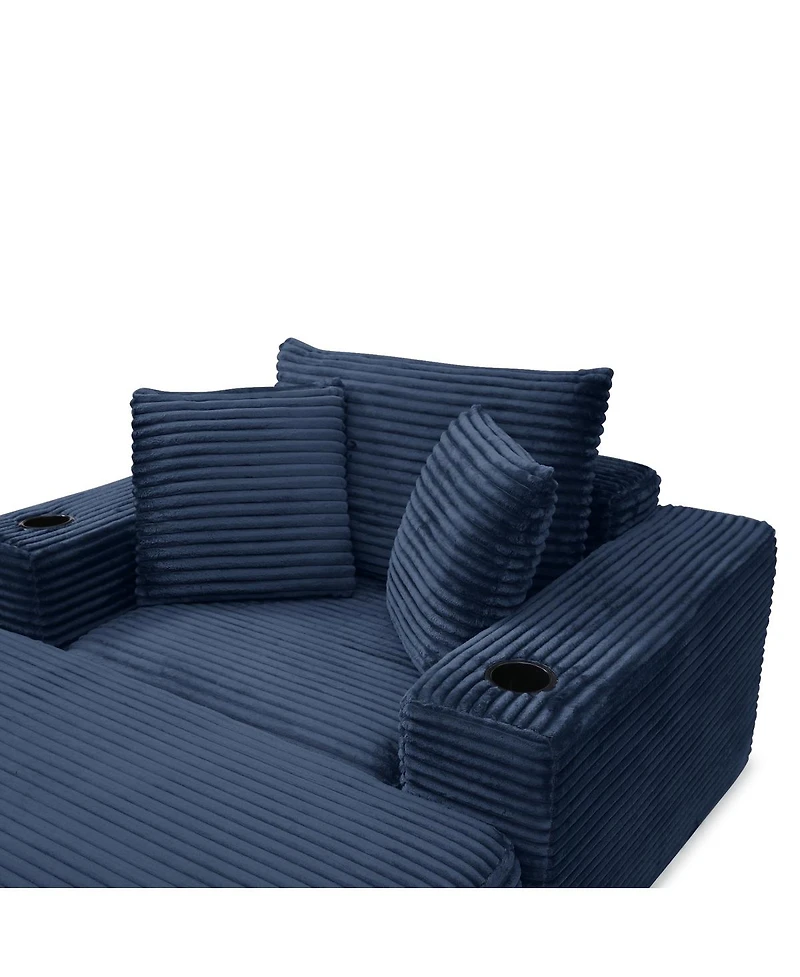 Streamdale Furniture 52.4" Boneless Chaise Lounge Indoor Oversized Cloud-Like Cozy Modular 3-in-1 Sofa Bed