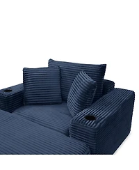 Streamdale Furniture 52.4" Boneless Chaise Lounge Indoor Oversized Cloud-Like Cozy Modular 3-in-1 Sofa Bed