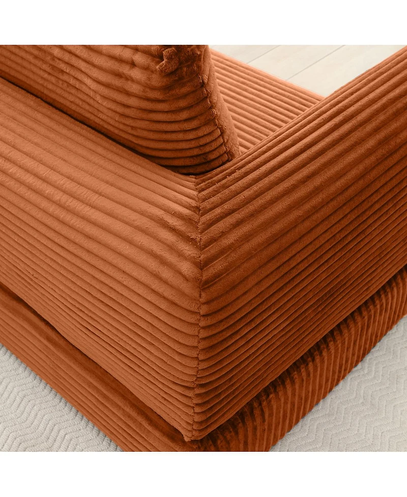 Streamdale Furniture 2-in-1 Folding Convertible Sofa Bed, Modern Corduroy Sleeper Couch with 2 Pillows,