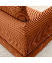 Streamdale Furniture 2-in-1 Folding Convertible Sofa Bed, Modern Corduroy Sleeper Couch with 2 Pillows,