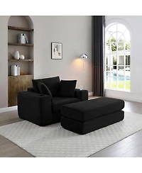 Streamdale Furniture 52.4" Boneless Chaise Lounge Indoor Oversized Cloud-Like Cozy Modular 3-in-1 Sofa Bed