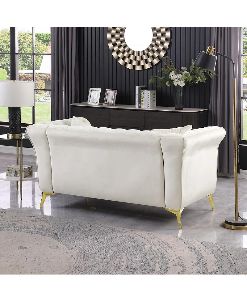 Streamdale Furniture Chesterfield Stanford Sofa, Tufted, Wrinkled Fabric, Lover seater