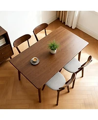 Streamdale Furniture Solid Wood Dining Chairs Set of 2, Mid Century Modern Upholstered Kitchen Chair