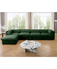 Streamdale Furniture Streamdale Modular Green 4-Seat L-Shaped Sectional Sofa with Storage