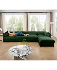 Streamdale Furniture Streamdale Modular Green 4-Seat L-Shaped Sectional Sofa with Storage