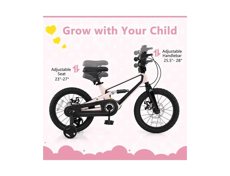 Hongge 16 Inch Kids Bike Lightweight with Detachable Training Wheels-4-7 Years