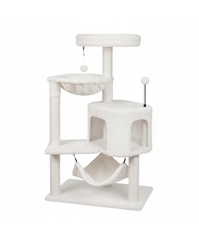 Aronkl Cat Tree With Condo Big Hammock Hanging Ball Scratch Posts Removable Washable