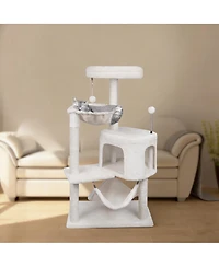 Aronkl Cat Tree With Condo Big Hammock Hanging Ball Scratch Posts Removable Washable