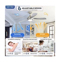 52-inch Modern Sand Nickel 5-Blade Ceiling Fan with Remote Control and Led Light