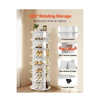 Slickblue 7-Tier Rotating Shoe Rack Tower with Wheels