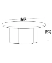Boyel Living Modern Round Coffee Table with Curved Legs, Natural Wood Veneer Accent for Living Room, Bedroom, Apartment