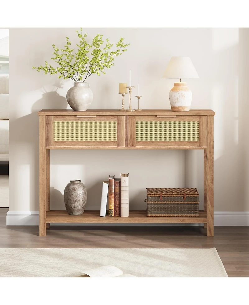 gaomon Wooden Console Table with 2 Storage Drawers