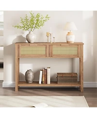 gaomon Wooden Console Table with 2 Storage Drawers