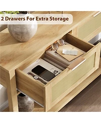 gaomon Wooden Console Table with 2 Storage Drawers