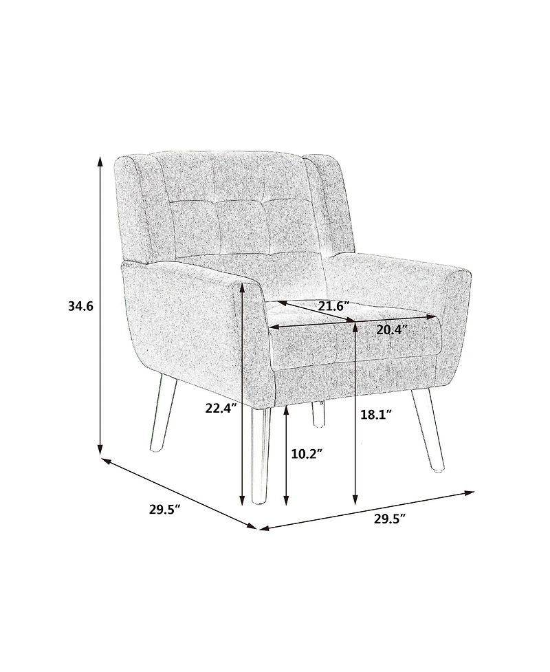 Clihome Modern Soft Velvet Accent Chair Dining Bedroom With Legs