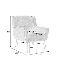 Clihome Modern Soft Velvet Accent Chair Dining Bedroom With Legs