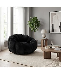 Streamdale Furniture Adult Floral Bean Bag Chair, Ultra-Soft Faux Fur, Large Single-Seater