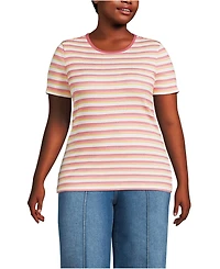 Lands' End Plus Micro Rib T-Shirt