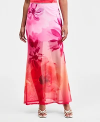Bar Iii Women's Floral-Print Mesh Maxi Skirt, Macy's Exclusive