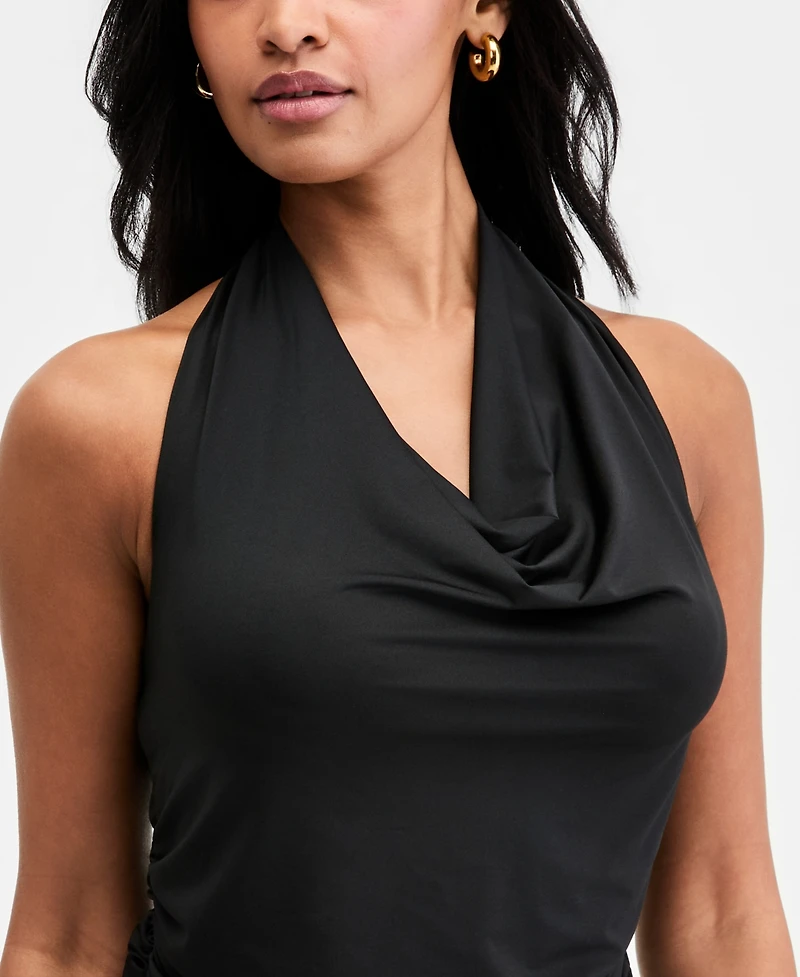 Bar Iii Women's Cowl-Neck Halter Top, Macy's Exclusive