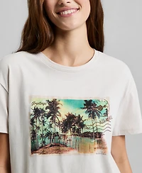 And Now This Women's Cotton Postcard-Print T-Shirt, Macy's Exclusive