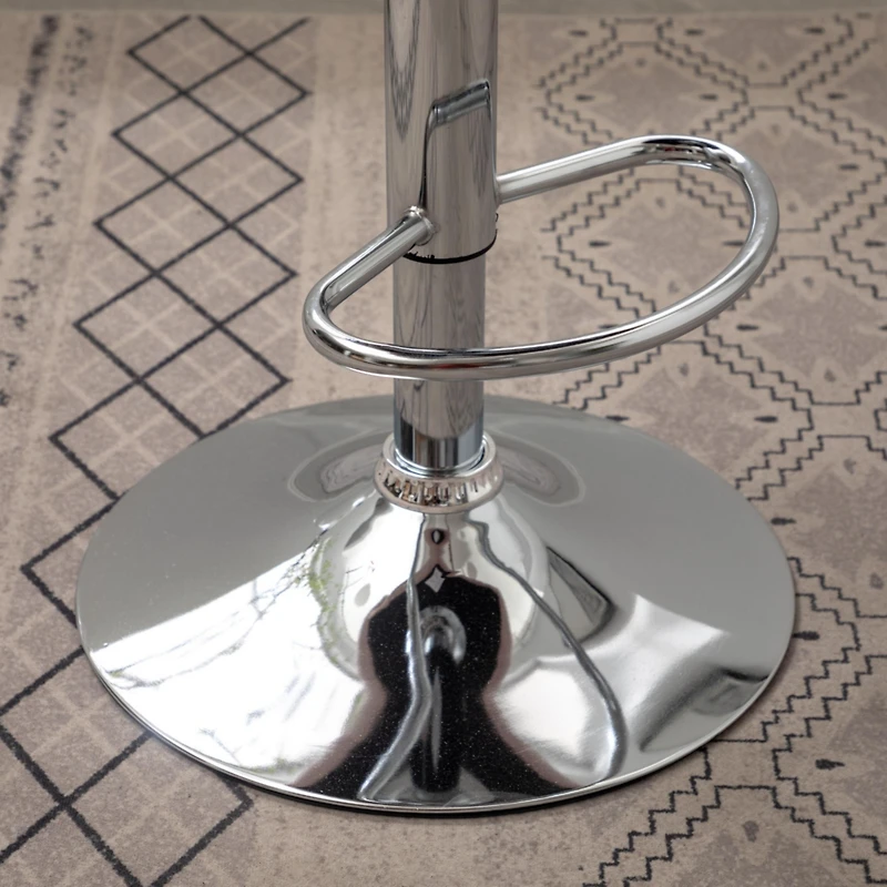 Simplie Fun Upholstered Adjustable Swivel Barstools in Pink, Set of 2