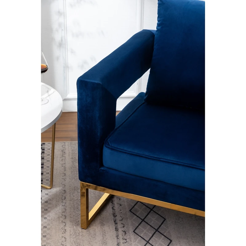 Simplie Fun Contemporary Upholstered Accent Arm Chair, Blue