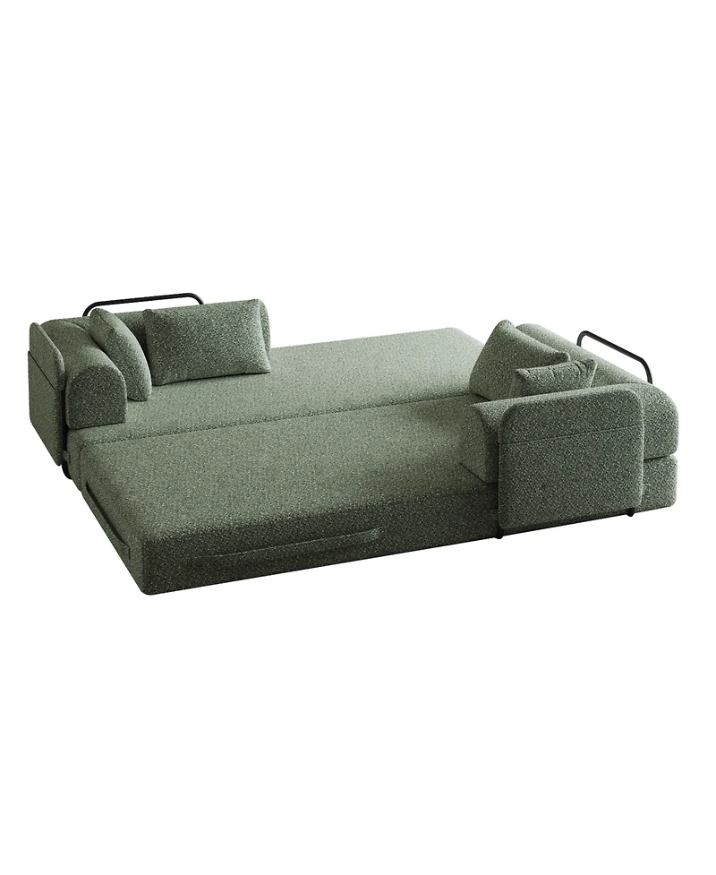Streamdale Furniture Streamdale 78.7" Convertible Sleeper Sofa Bed with Pillow & Side Pocket