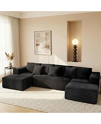 Streamdale Modular U-Shaped Sectional Sofa, 132-inch 4-Seater with Reversible Chaise Lounge
