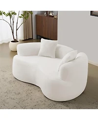 Streamdale Furniture Curved Loveseat Sofa, Teddy Velvet, No-Assembly, 350 lbs Capacity