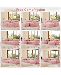 Streamdale Furniture L-Shaped Boneless Sofa, Soft Fluffy Plush, Chaise, 32D Sponge, No Assembly