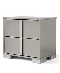 Erina 23.5" Wood Glossy 2-Drawer Nightstand