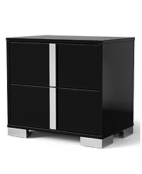 Erina 23.5" Wood Glossy 2-Drawer Nightstand