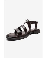 Forever & Always Shoes Womens Laveda Leather Strap Sandal