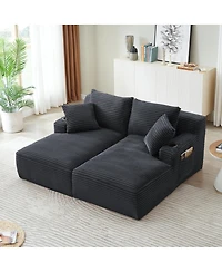 Streamdale Furniture Compressible double chaise lounge with cupholders - No Assembly Required