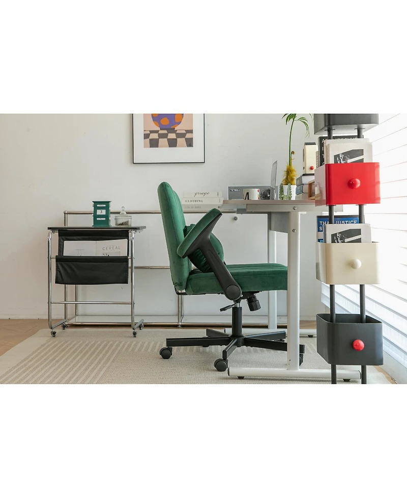 Streamdale Furniture Velvet Criss Cross Armrest Office Chair